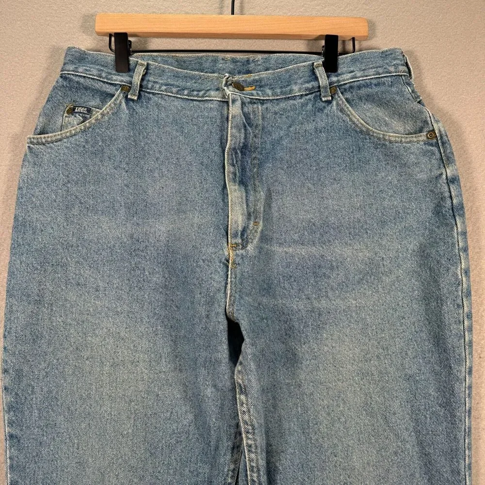 Vintage Lee Jeans Womens 20M Blue‎ Light Wash American Workwear Tapered USA Made